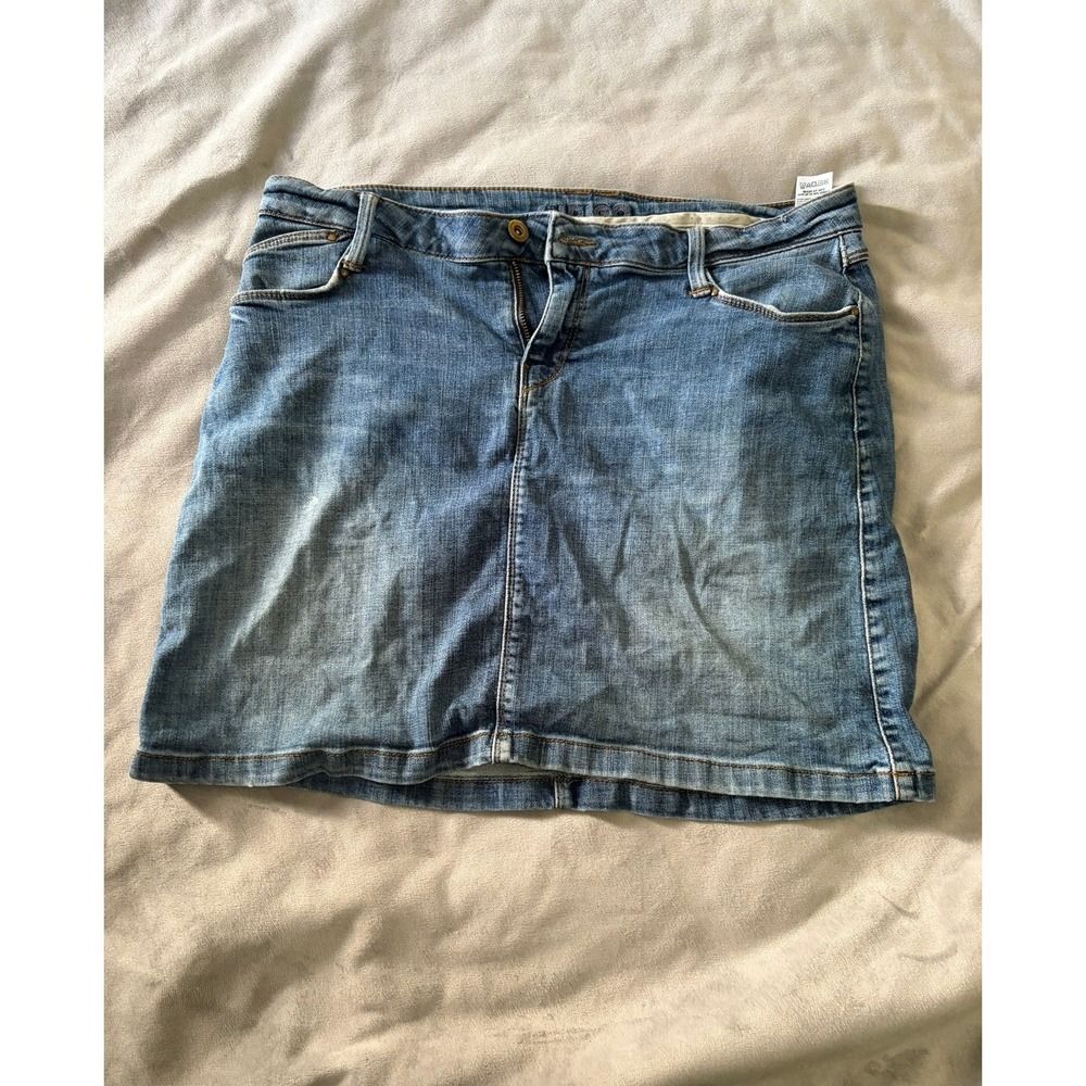 Marks & Spencer M&S Indigo Denim Mini Skirt UK 14 Blue Jean Skirt